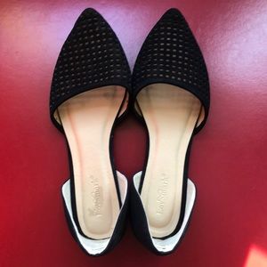 Suede Black Flats